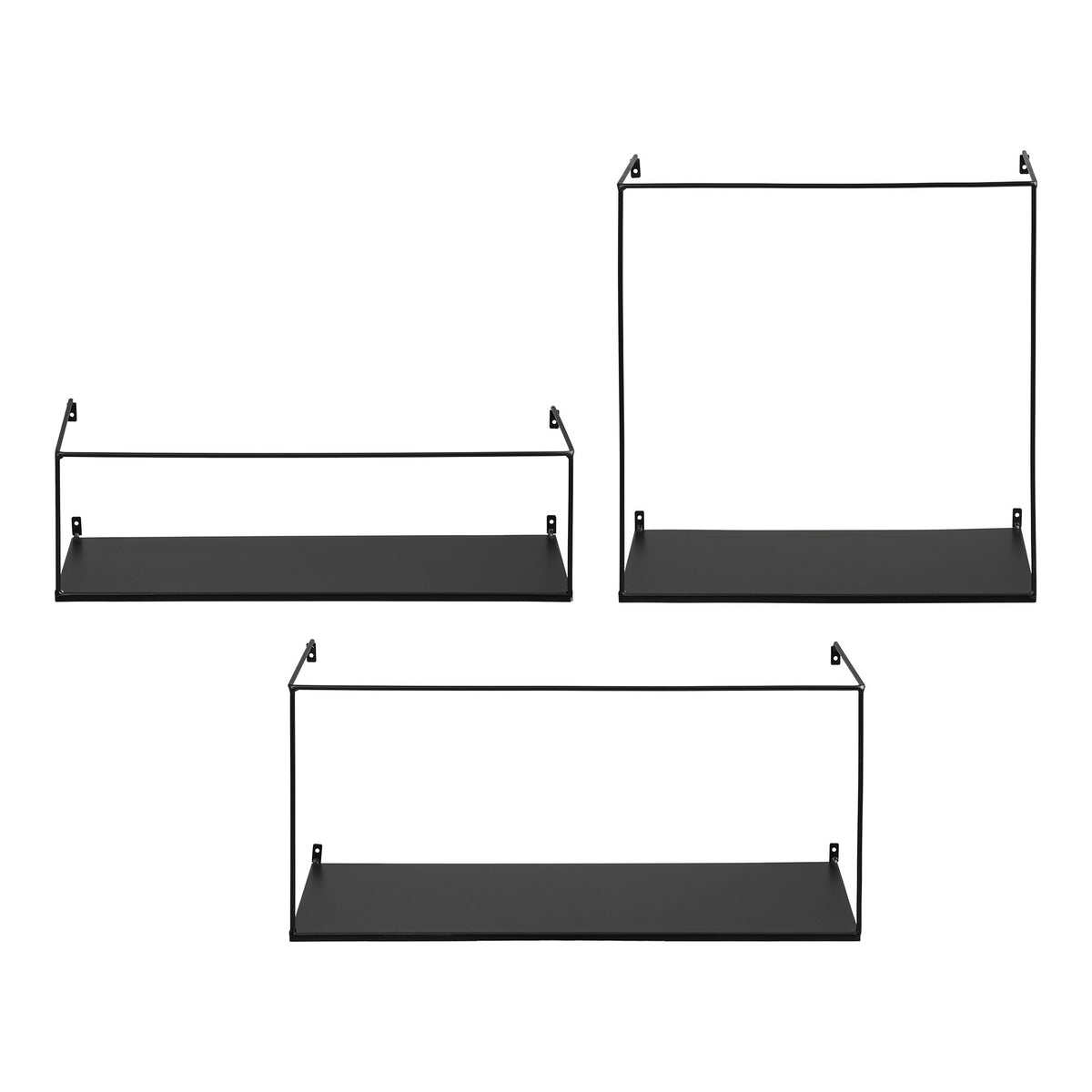 PolsterOase Möbel – Ulmo Wandregale aus Stahl, 3er, Set, Schwarz – Ansicht 2