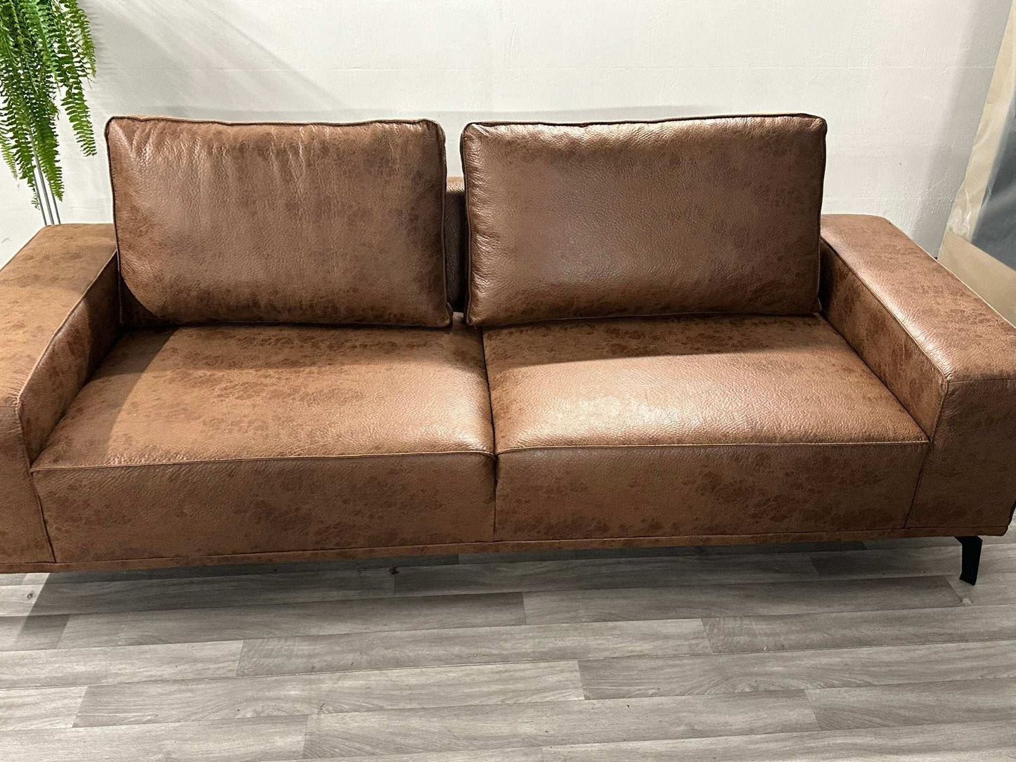 3 - Sitzer in Lederoptik Braun / Cognac - POLSTEROASE