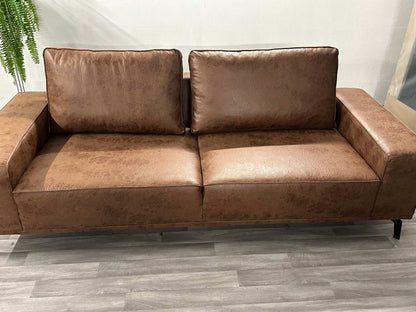 3 - Sitzer in Lederoptik Braun / Cognac - POLSTEROASE