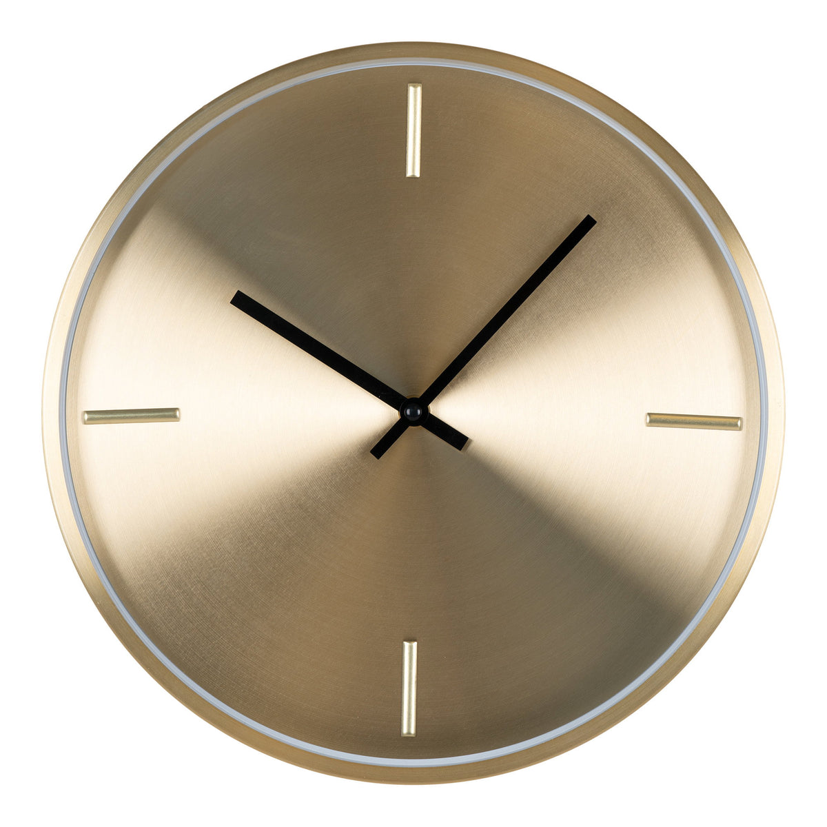 PolsterOase Möbel – Istanbul Wanduhr aus Aluminium mit leisem Uhrwerk, Gold, Ø 30 cm