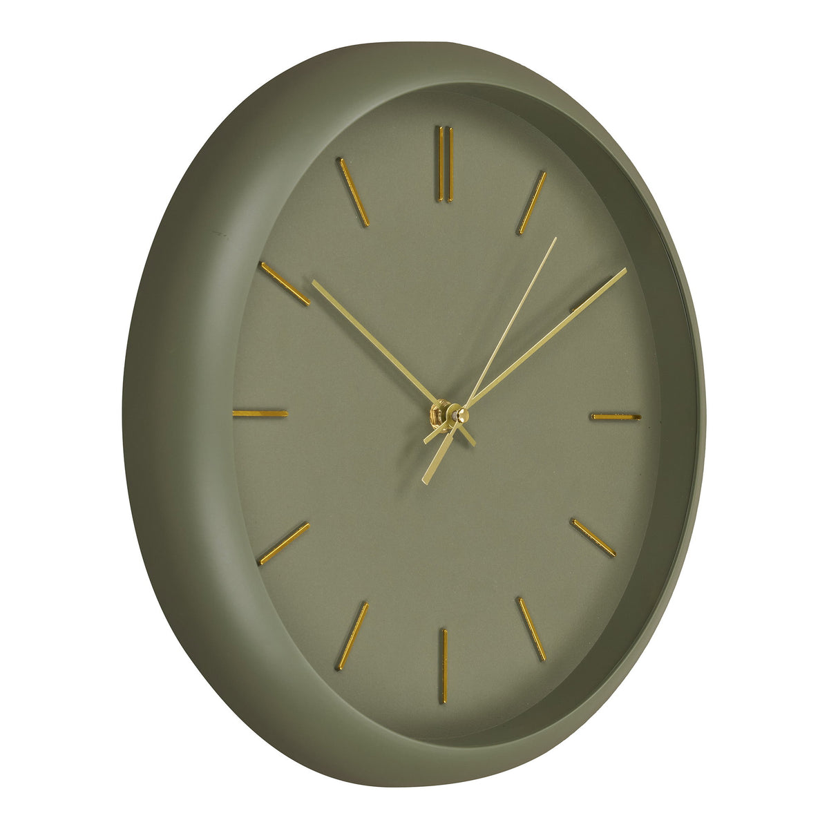 PolsterOase Möbel – Rossano Wanduhr aus Glas und Kunststoff, leises Uhrwerk, Grün, Ø 30 cm – Ansicht 2