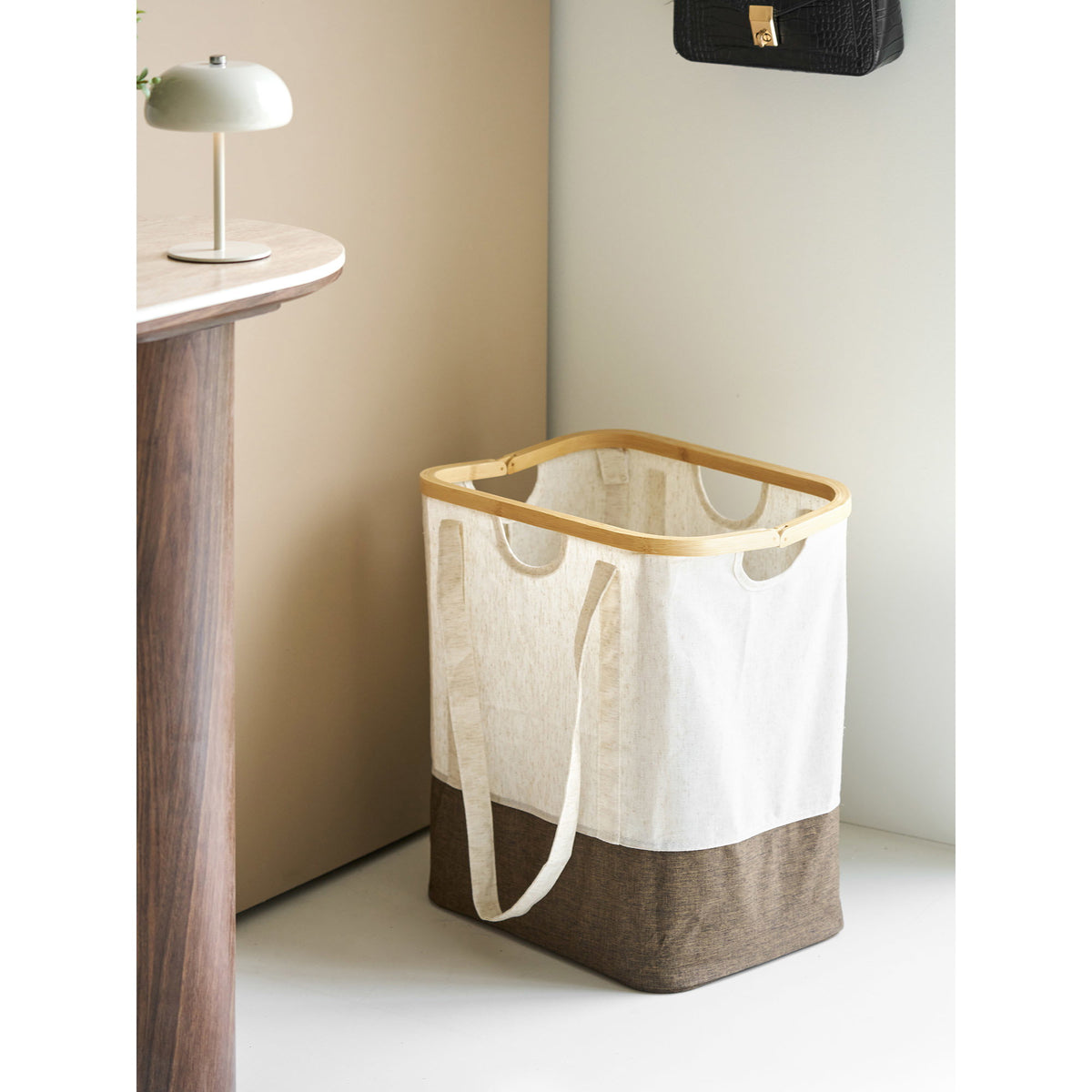 Noto Wäschebeutel, Offwhite/Braun