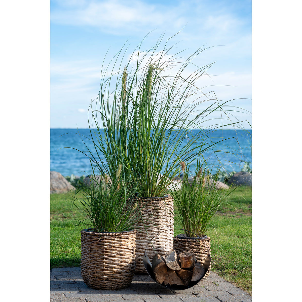 PolsterOase Möbel – Hanoi Blumentöpfe aus Wasserhyazinthe, Natur, 3er, Set – Ansicht 3