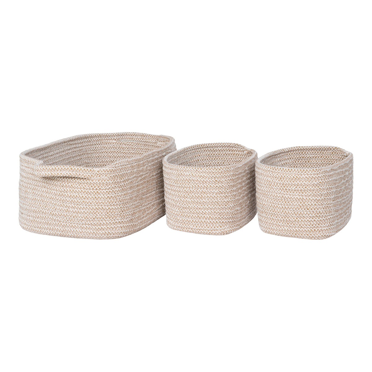 PolsterOase Möbel – Teixo Körbe aus Baumwolle, 3er, Set, Beige
