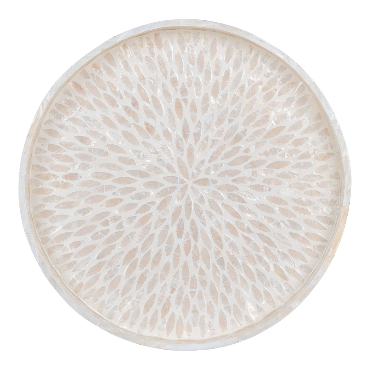 PolsterOase Möbel – Tablett aus Bambus und Capiz, Beige, 40 × 40 cm – Ansicht 3