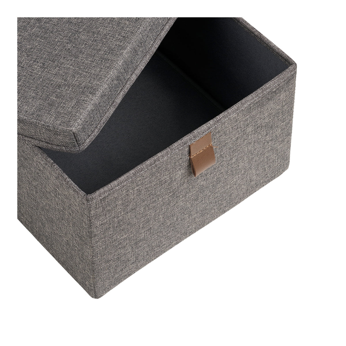 PolsterOase Möbel – Noto Aufbewahrungsboxen, 3er, Set, Dunkelgrau – Ansicht 3