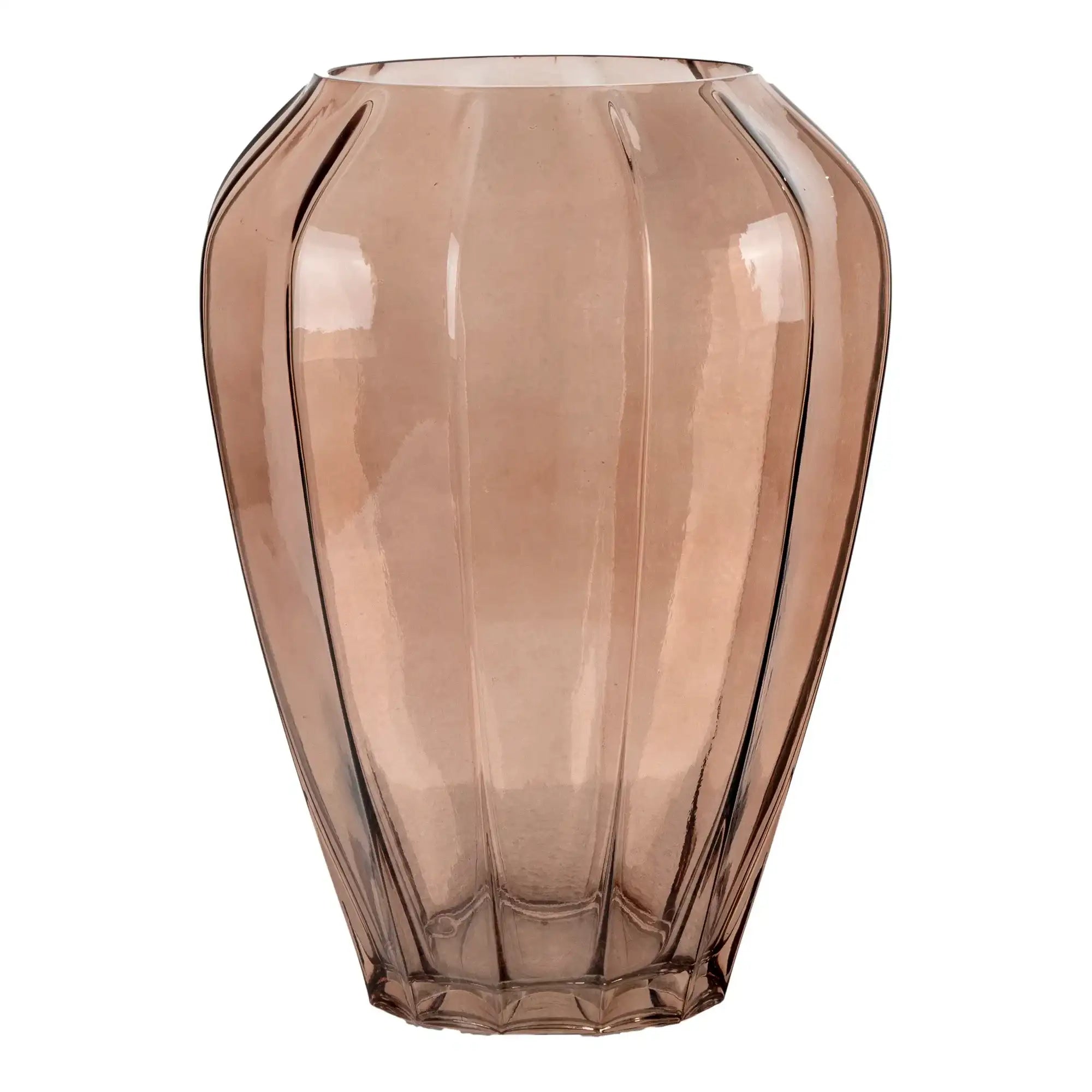 Vase aus Glas in Braun Ø22 cm – Skandinavische Deko 29 cm Höhe