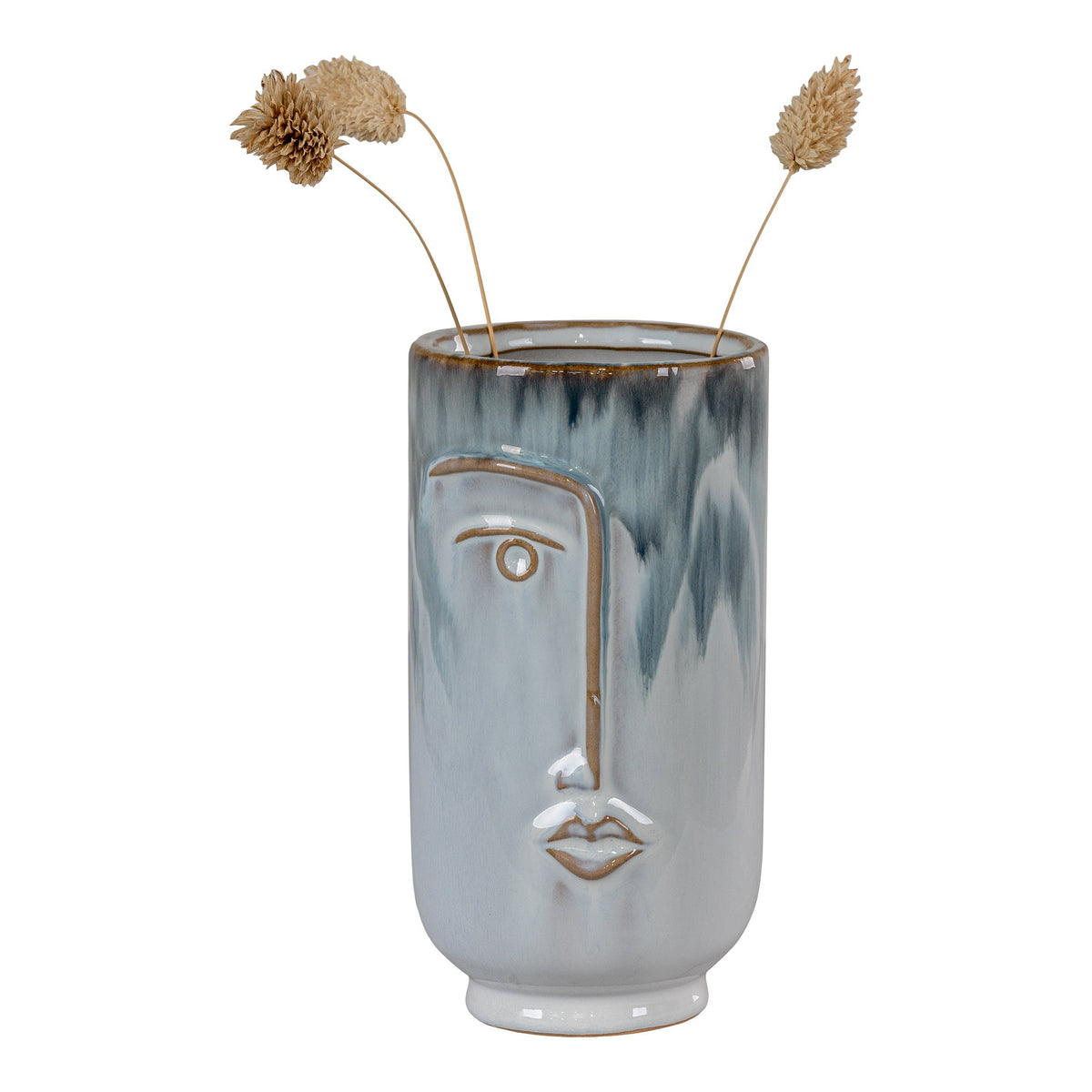 PolsterOase Möbel – Vase aus Keramik, Blau, Ø 9 × H 17 cm – Ansicht 2