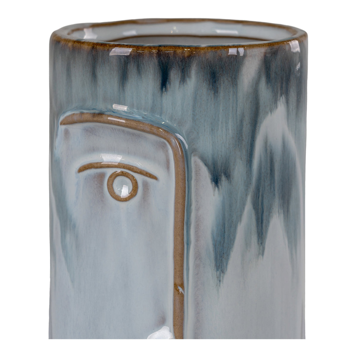 PolsterOase Möbel – Vase aus Keramik, Blau, Ø 9 × H 17 cm – Ansicht 3