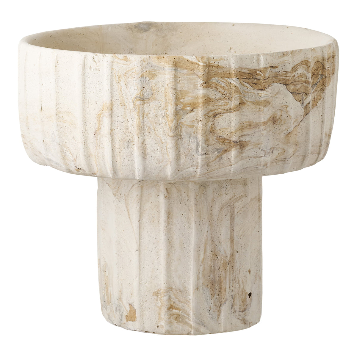 Zementvase, Braun/Beige