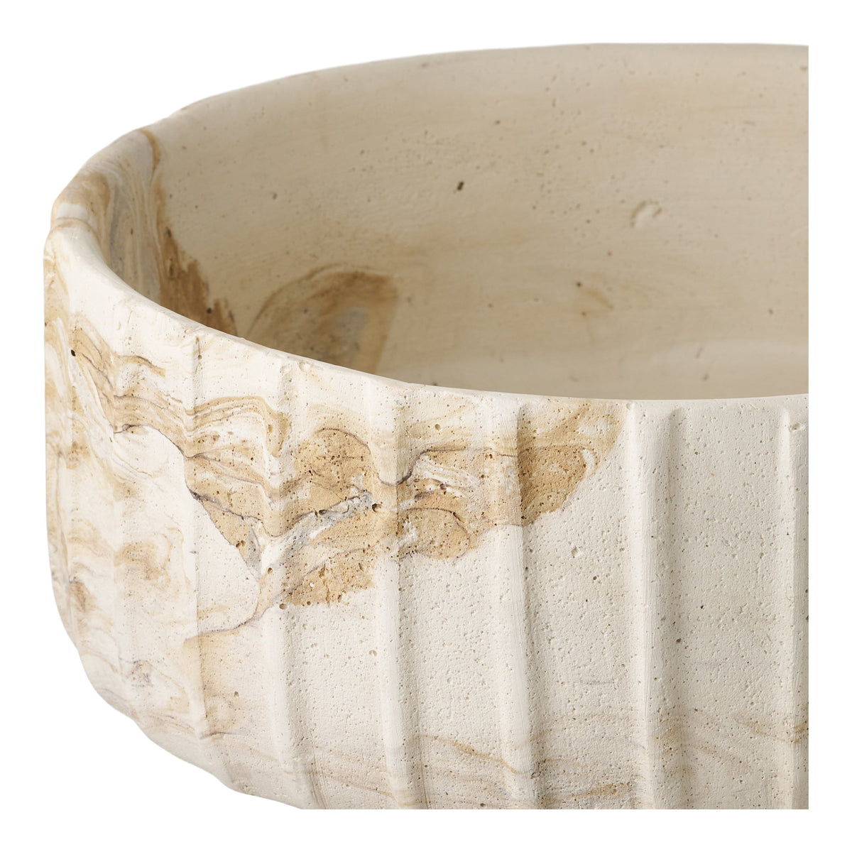 Zementvase, Braun/Beige