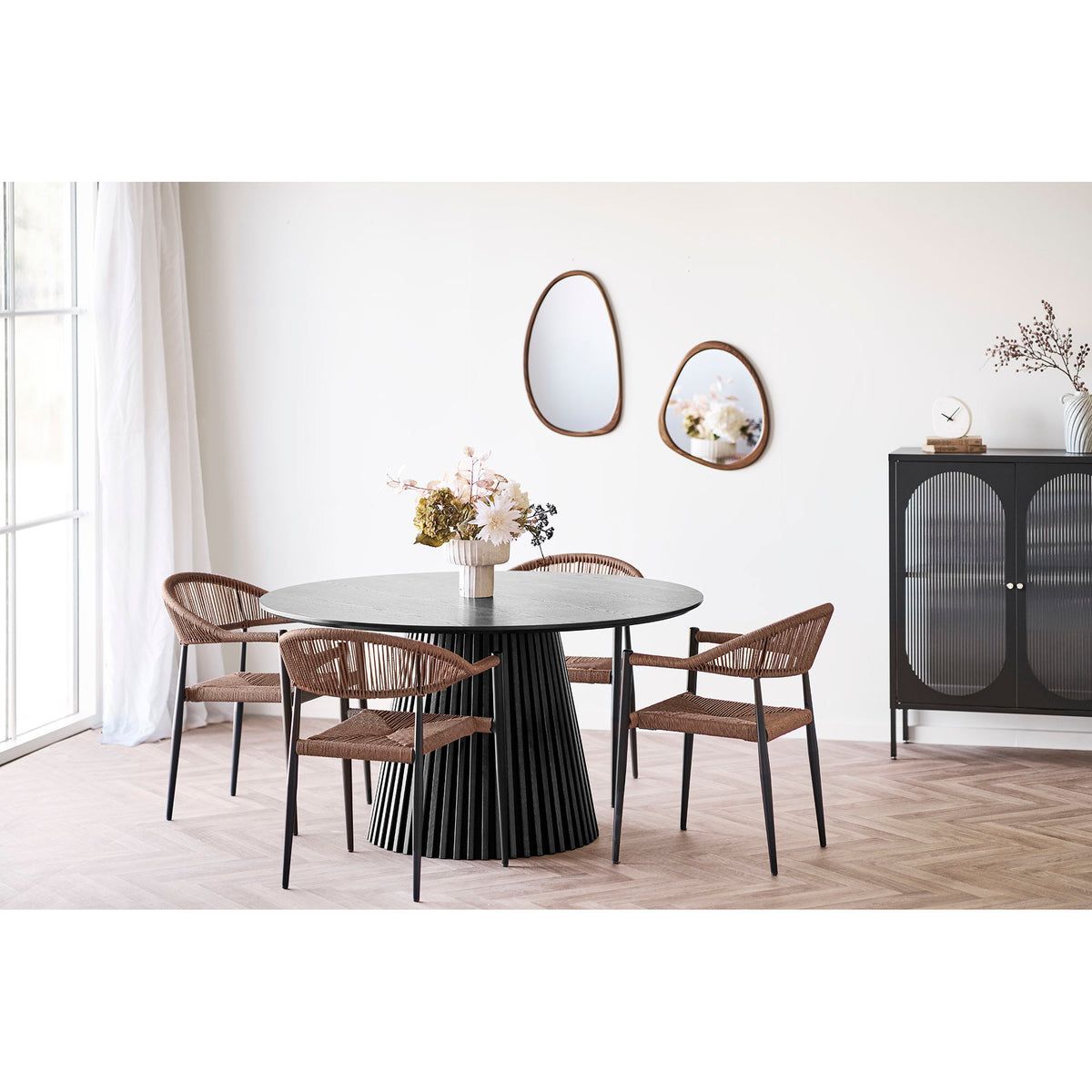 Zementvase, Braun/Beige