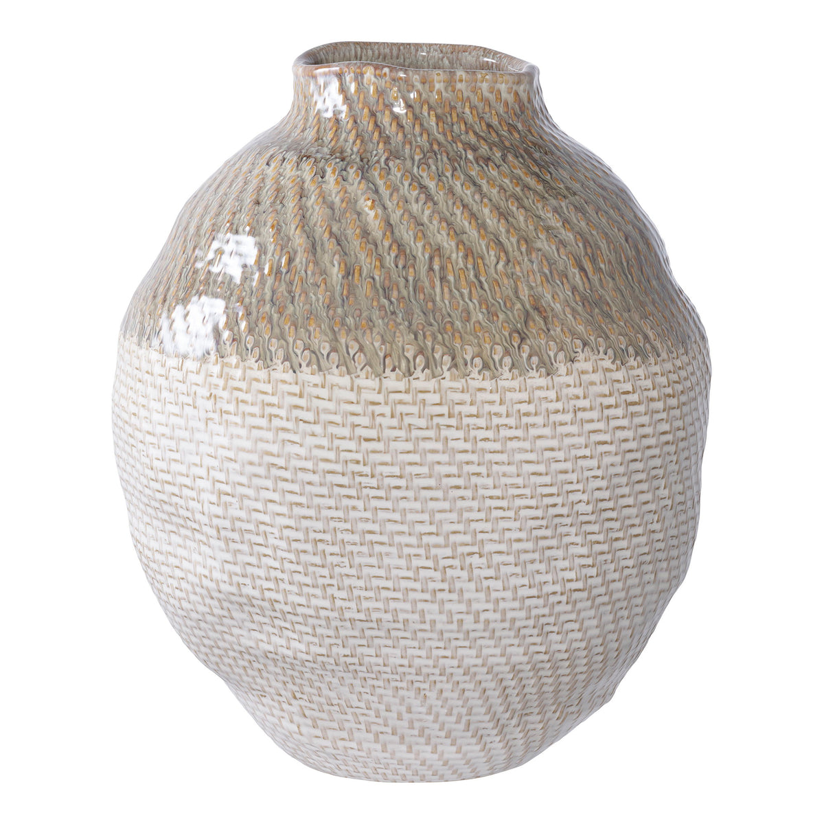Vase, Weiß/Grün