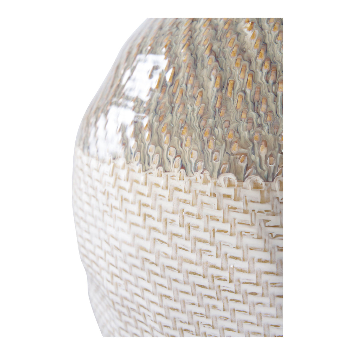 Vase, Weiß/Grün