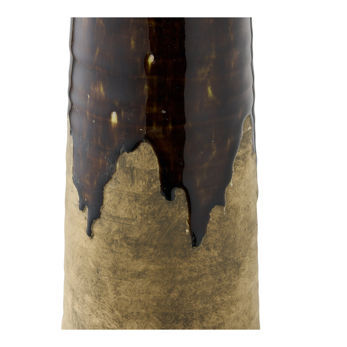 PolsterOase Möbel – Vase aus Keramik, Braun, Ø 12, 5 × H 48 cm – Ansicht 2