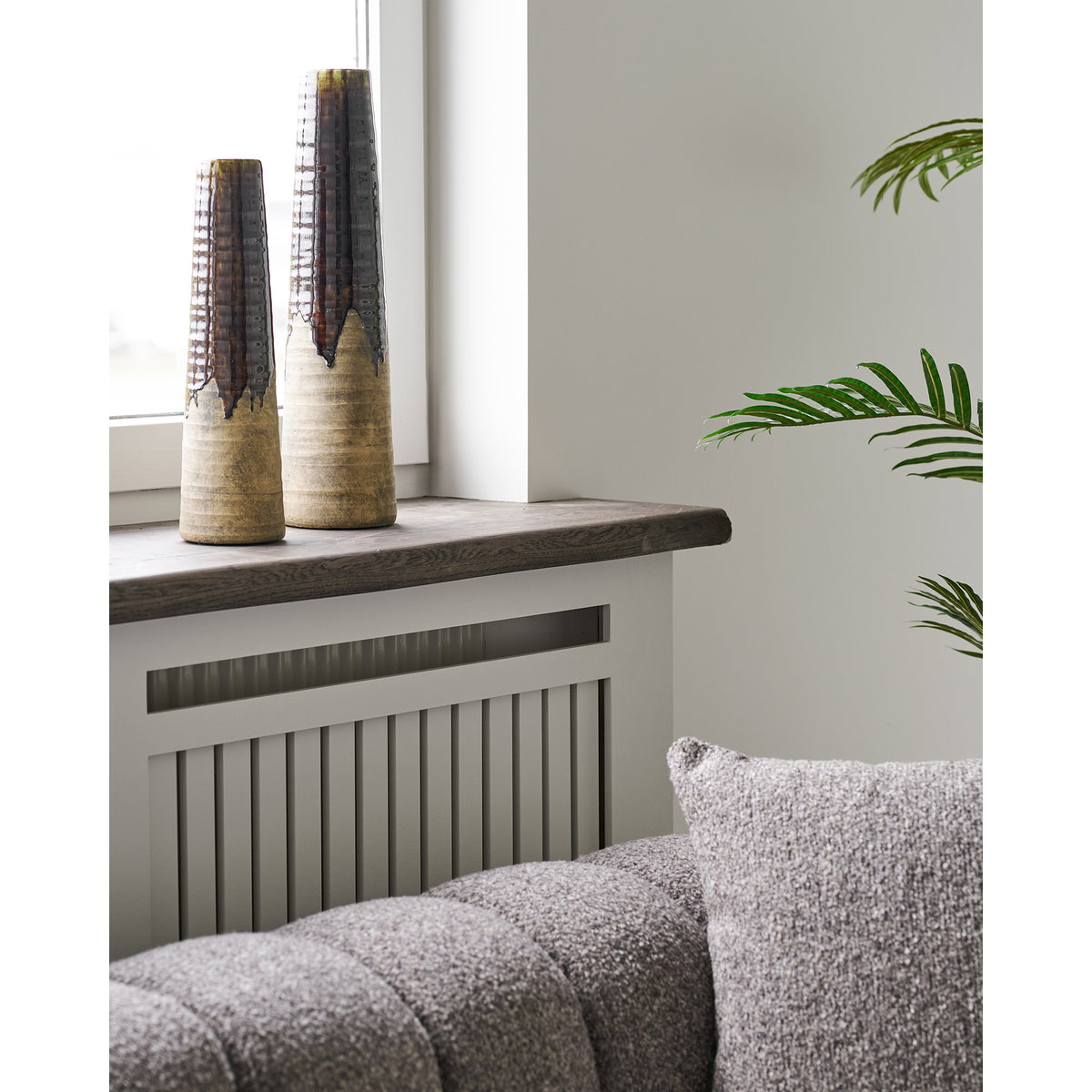 PolsterOase Möbel – Vase aus Keramik, Braun, Ø 12, 5 × H 48 cm – Ansicht 6