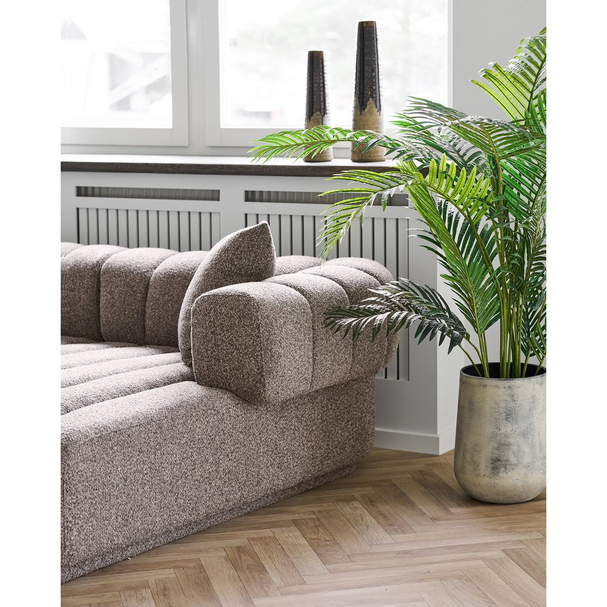 PolsterOase Möbel – Vase aus Keramik, Braun, Ø 12, 5 × H 48 cm – Ansicht 7