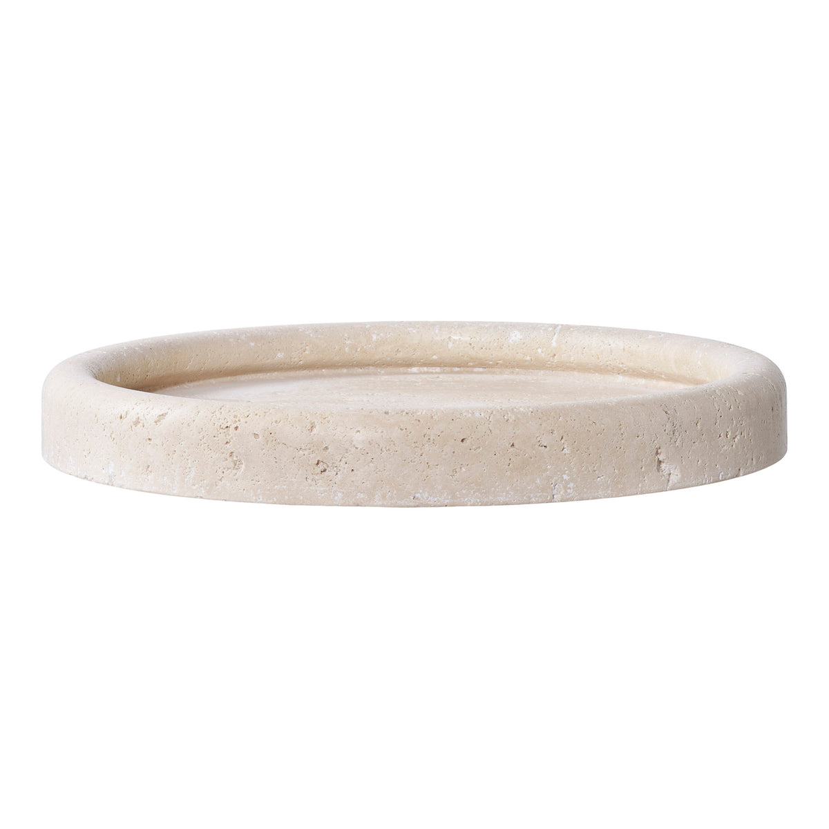 PolsterOase Möbel – Tablett aus Travertin, Natur, Ø 25, 5 cm