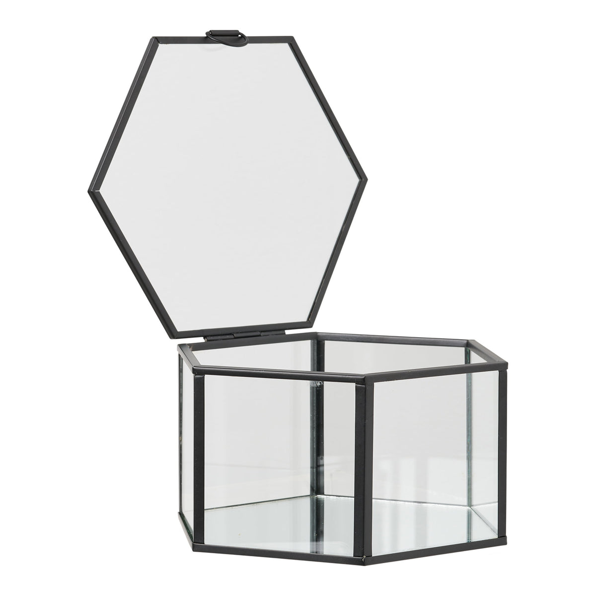 PolsterOase Möbel – Torpe Aufbewahrungsboxen aus Glas und Metall, 2er, Set, Klar/Schwarz – Ansicht 2