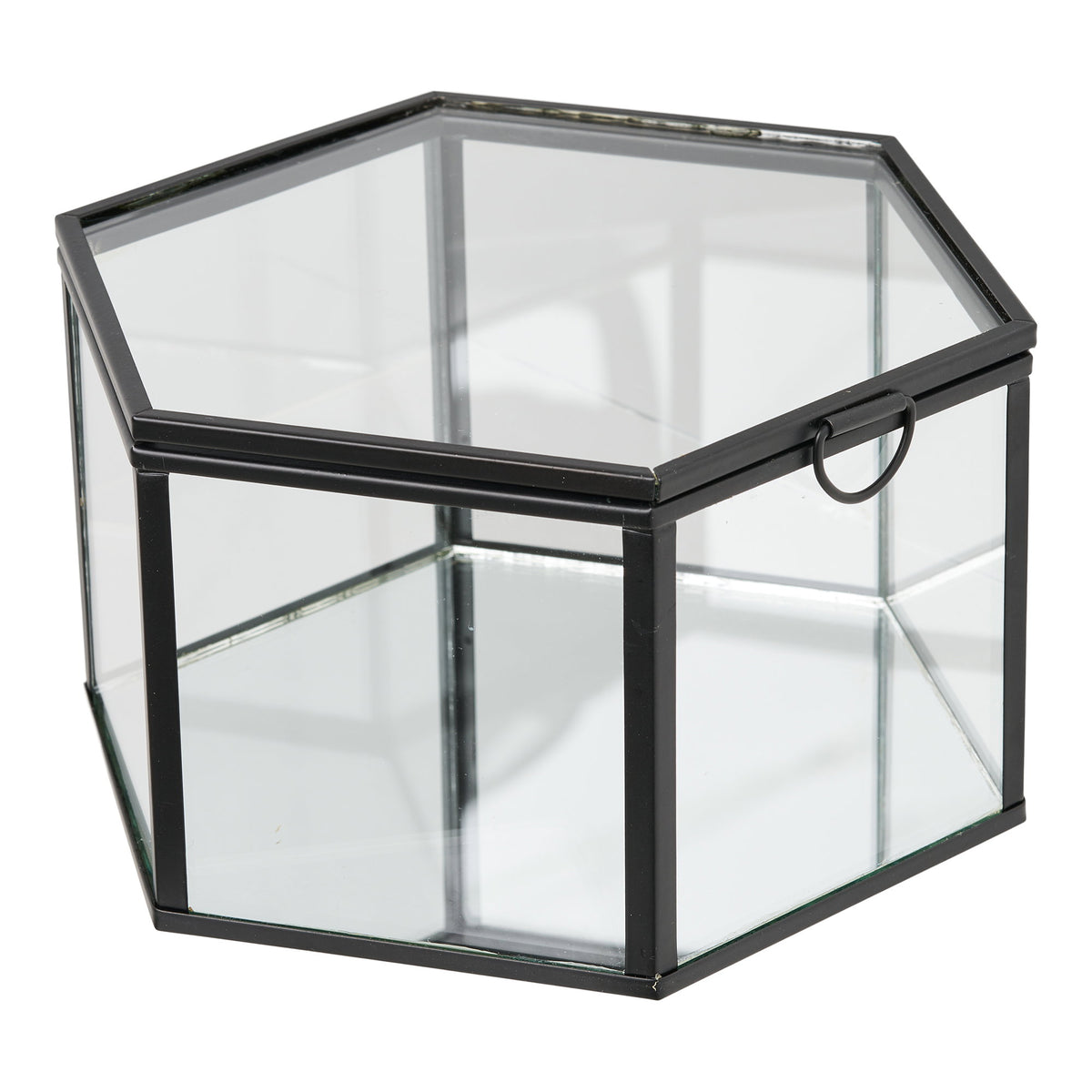 PolsterOase Möbel – Torpe Aufbewahrungsboxen aus Glas und Metall, 2er, Set, Klar/Schwarz – Ansicht 3