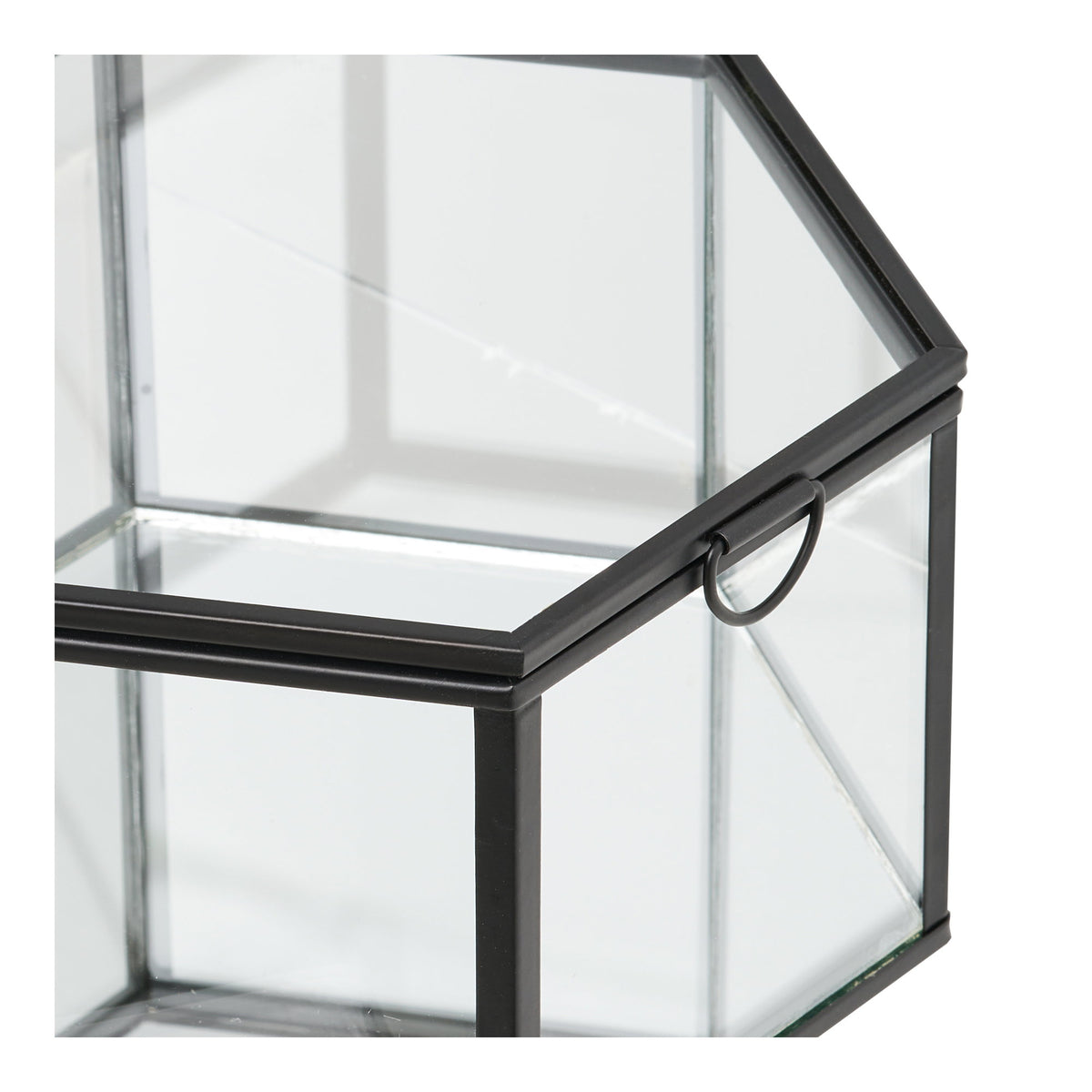 PolsterOase Möbel – Torpe Aufbewahrungsboxen aus Glas und Metall, 2er, Set, Klar/Schwarz – Ansicht 4