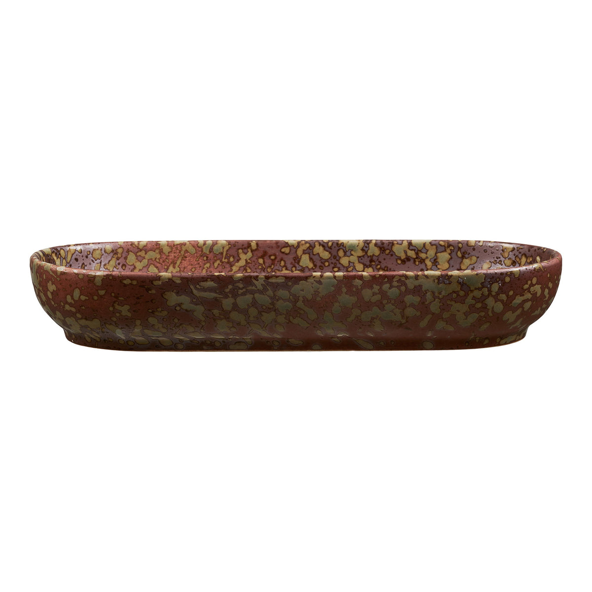 PolsterOase Möbel – Tablett aus Keramik, Dunkelbraun/Waldnachtgrün, 11 × 23, 5 cm – Ansicht 3
