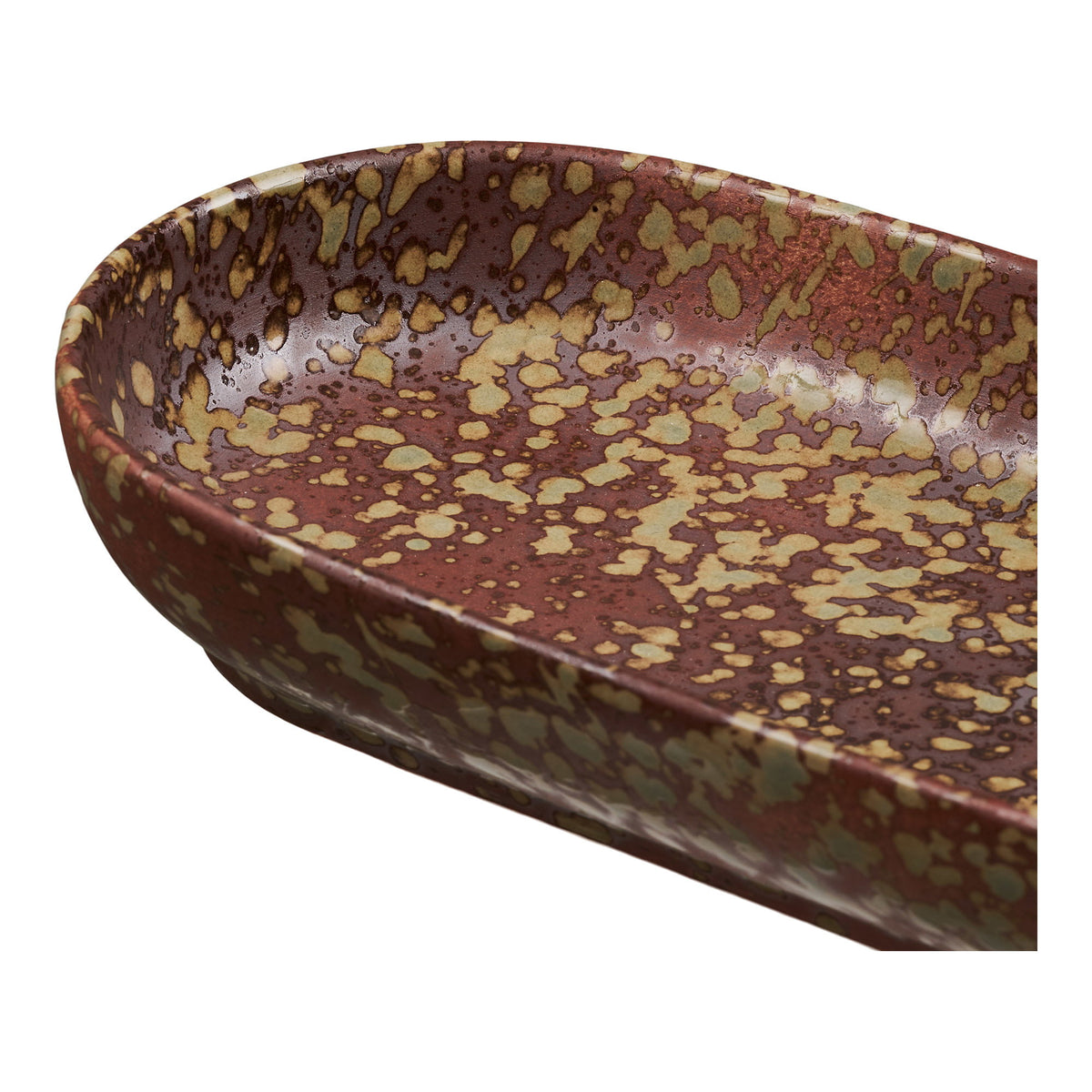 PolsterOase Möbel – Tablett aus Keramik, Dunkelbraun/Waldnachtgrün, 11 × 23, 5 cm – Ansicht 4