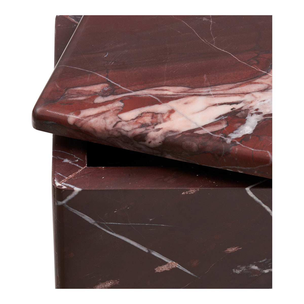 Gefäß aus Marmor, Kastanienrot, 12 × 12 × 8 cm