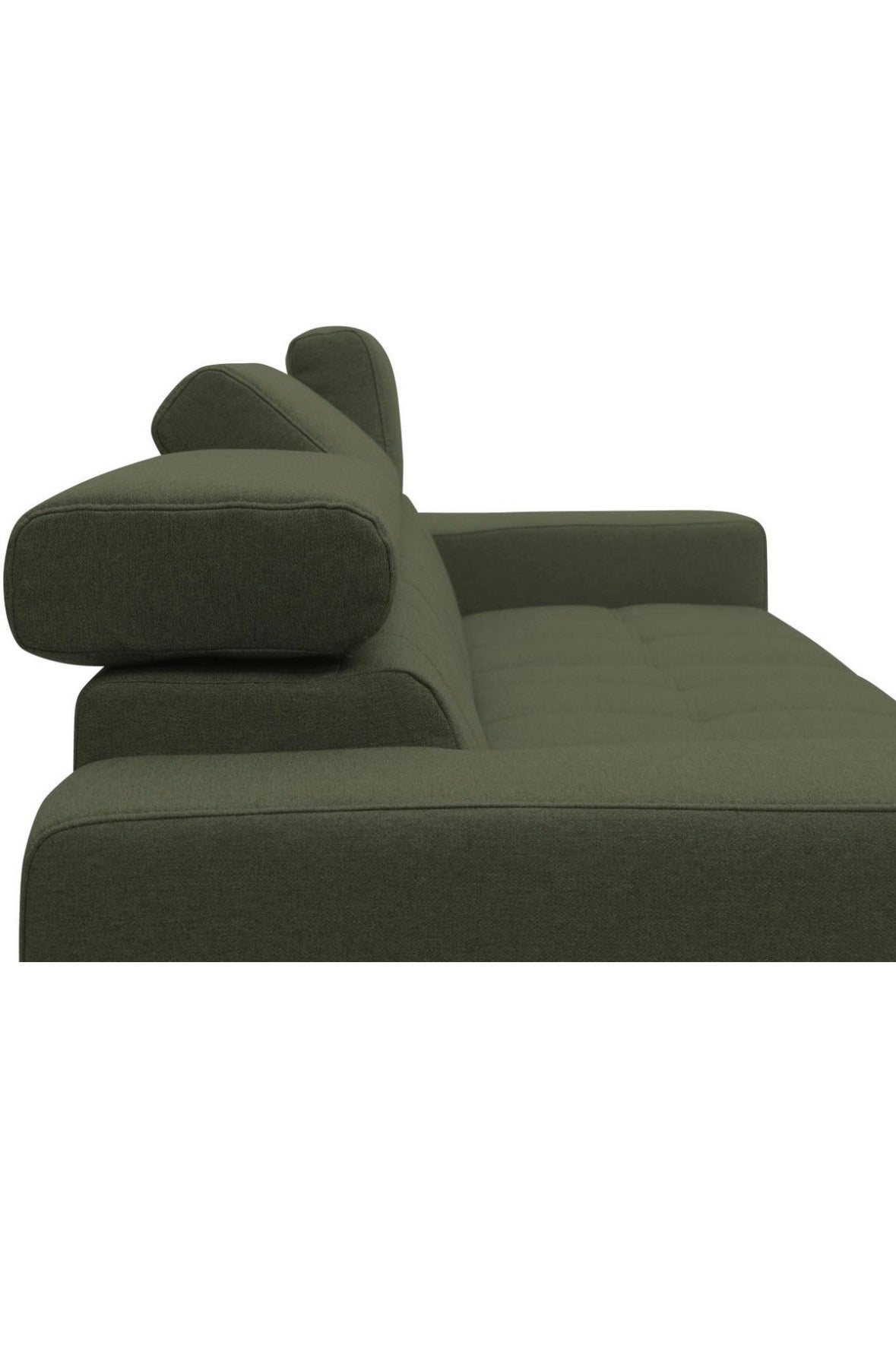 Ecksofa L - Form in Webstoff Moosgrün - POLSTEROASE