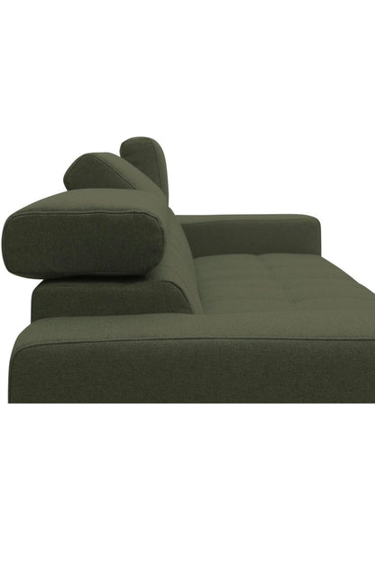 Ecksofa L - Form in Webstoff Moosgrün - POLSTEROASE