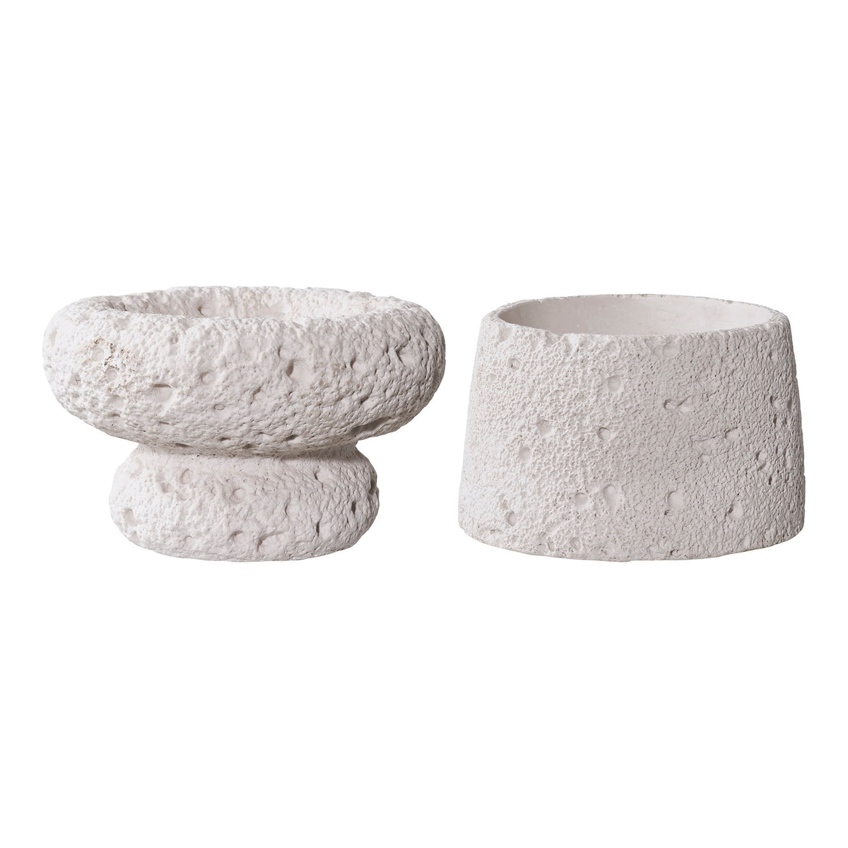 PolsterOase Möbel – Kerzenhalter aus Zement, 2er, Set, Grau