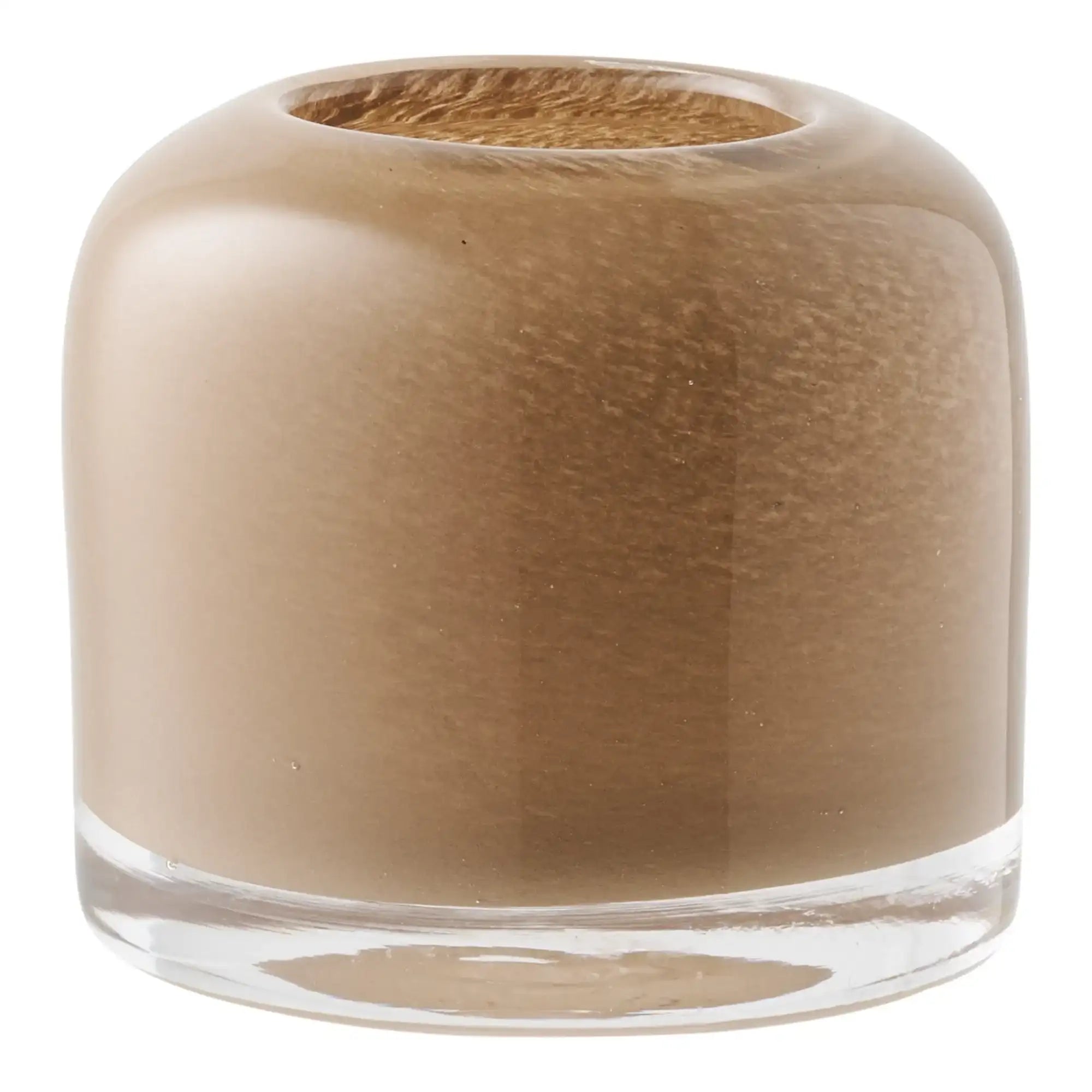 Kerzenhalter aus Glas in Braun Ø8 cm – Skandinavische Tischdeko