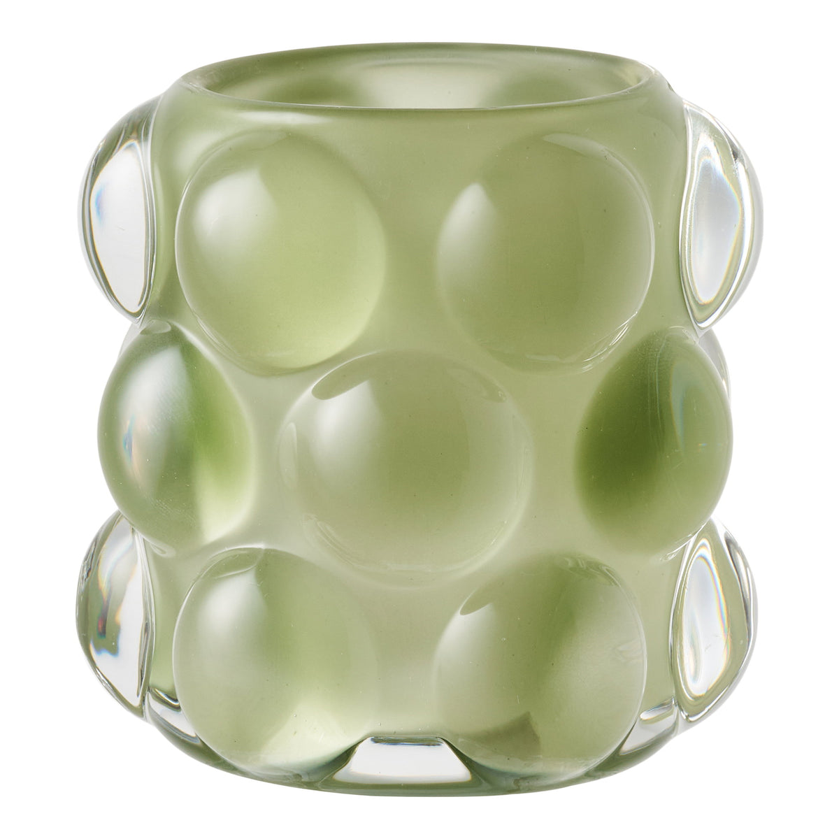 PolsterOase Möbel – Kerzenhalter aus Glas, 2er, Set, Beige/Grün – Ansicht 2