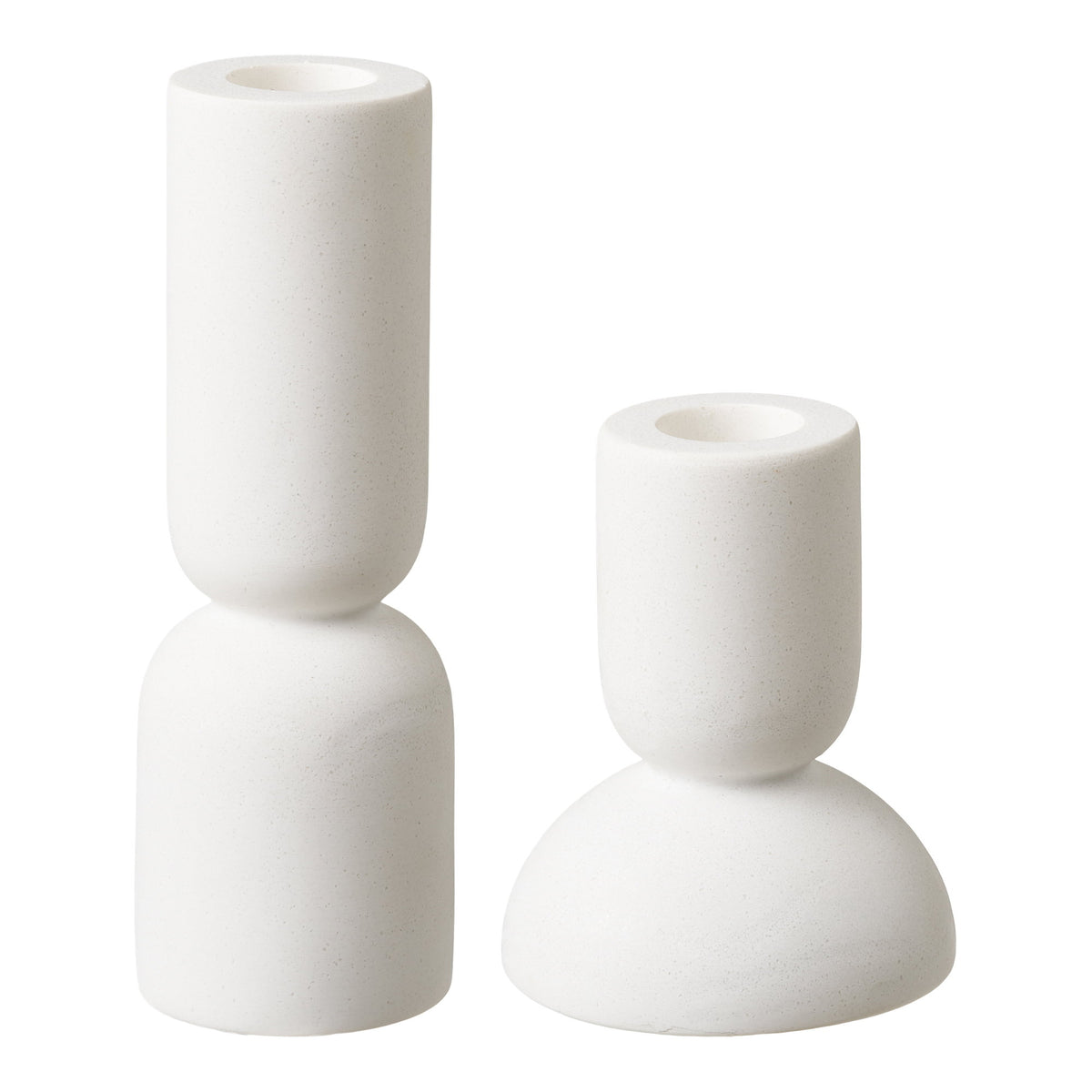 PolsterOase Möbel – Kerzenhalter aus Kalkstein, 2er, Set, Weiß/Natur