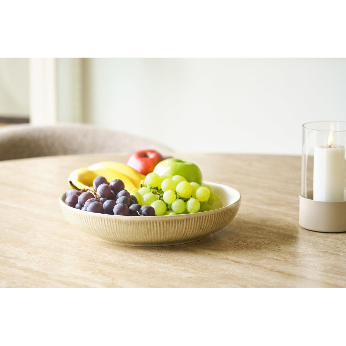 Viola Servierschüssel – Keramik, beige Ø 27 × 5,8 cm