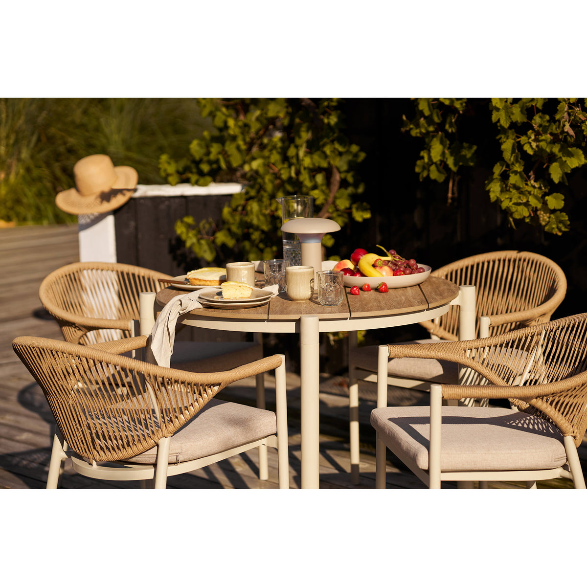PolsterOase Möbel – Viola Lunchteller aus Keramik, 4er, Set, Beige, Ø 21 cm – Ansicht 6