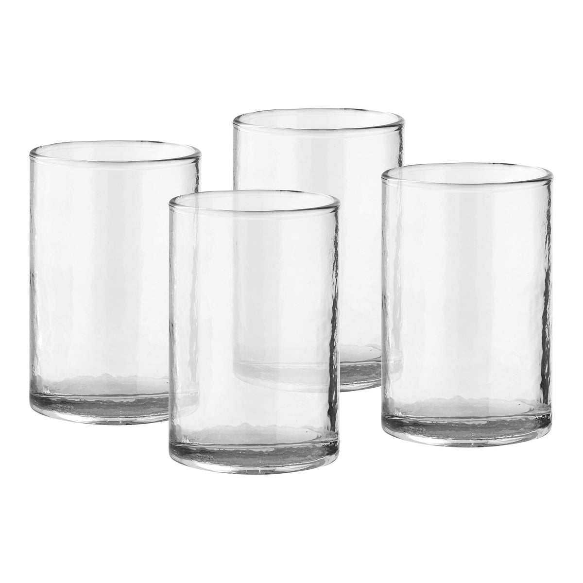 PolsterOase Möbel – Nalanda Trinkgläser aus gehämmertem Glas, 4er, Set, Klar – Ansicht 2
