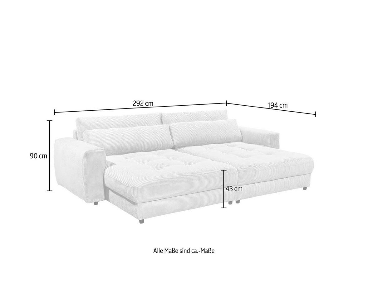 Big Sofa in Cord, 292 cm Breite | PolsterOase