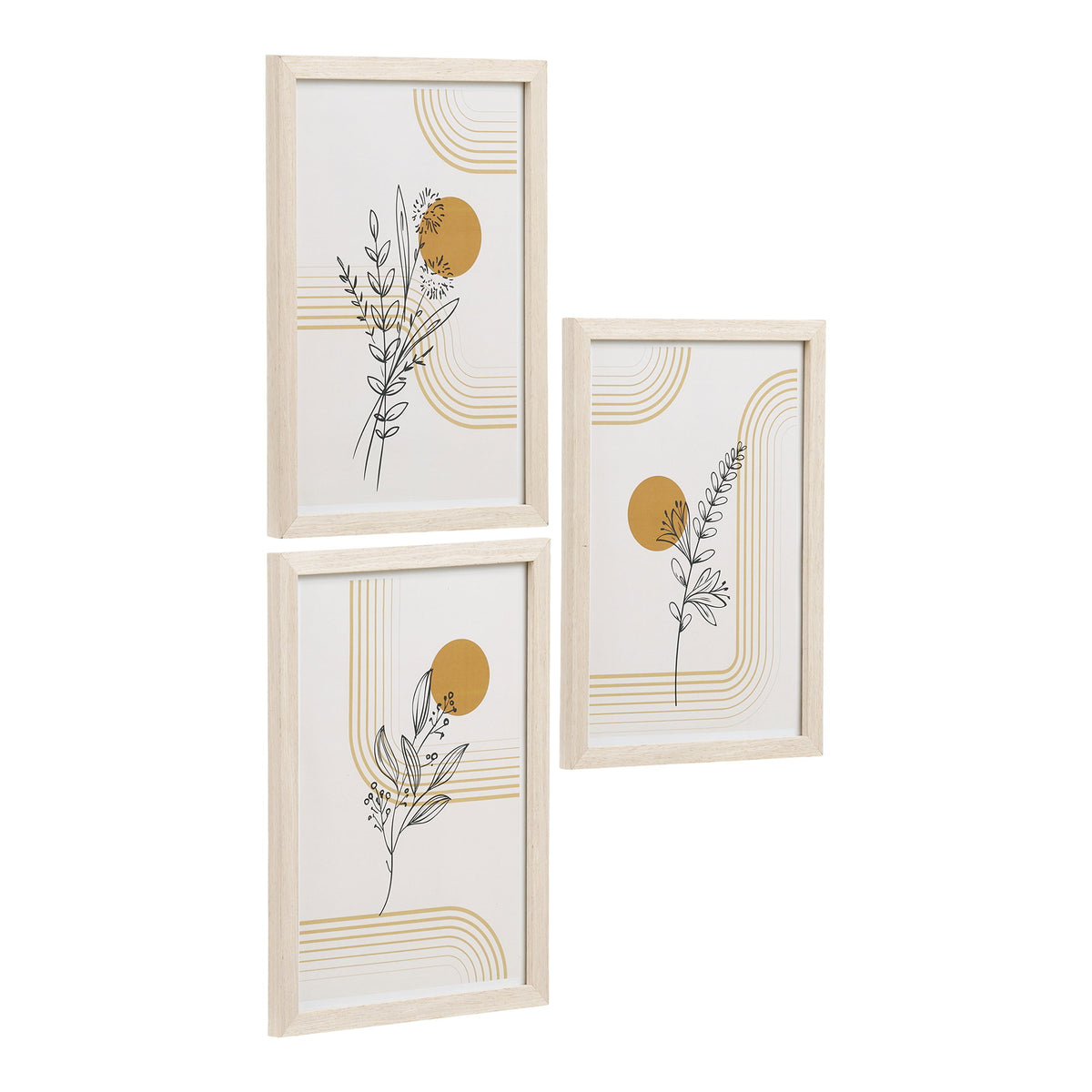 PolsterOase Möbel – Madison Bilderrahmen aus Glas, 3er Set, Natur – Ansicht 2
