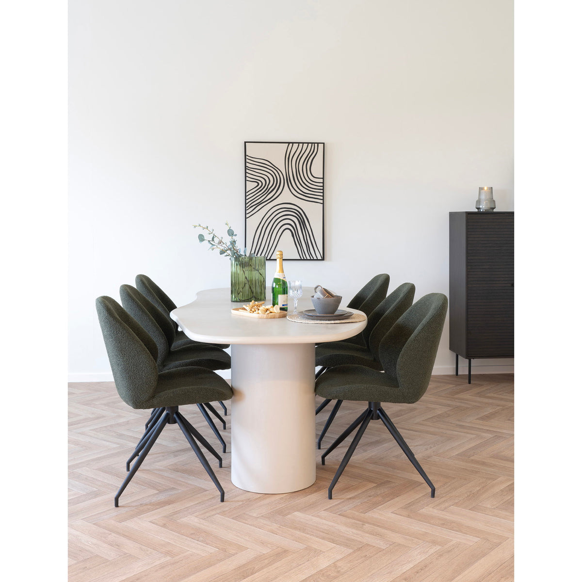 PolsterOase Möbel – Lipari Leinwanddruck aus Baumwolle und Polystyrol, Nr. 2, Schwarz/Beige – Ansicht 5