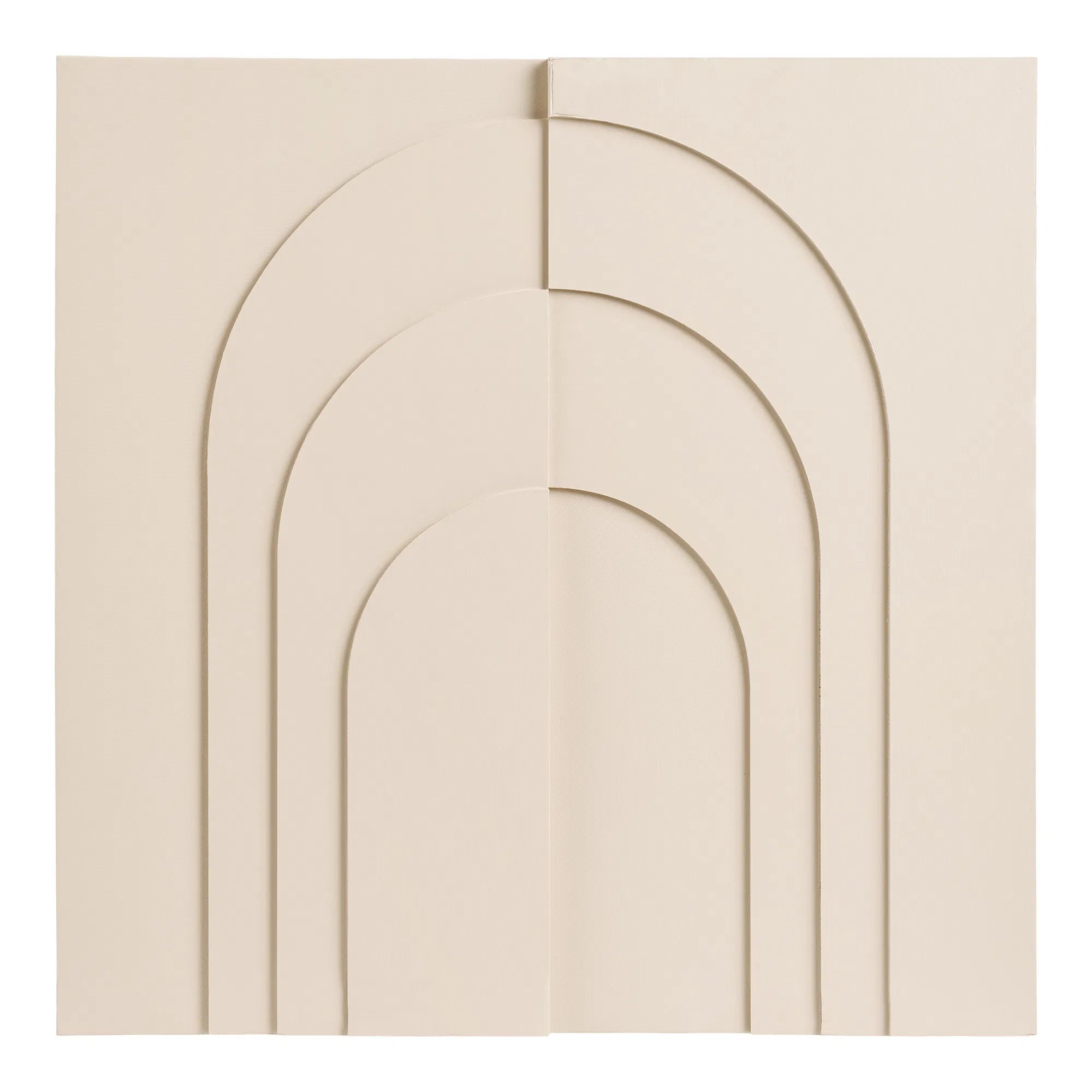 Wanddekoration in Beige 60x60 cm – Relief Wandbild im skandinavischen Stil