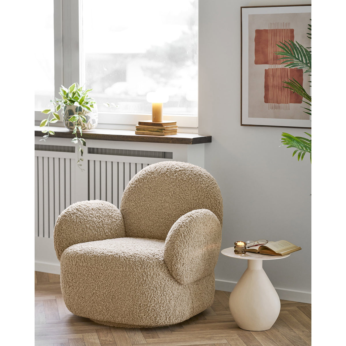 PolsterOase Möbel – Mina Leinwanddruck aus Leinwand, Nr. 2, Beige/Braun, 50 × 70 cm – Ansicht 4