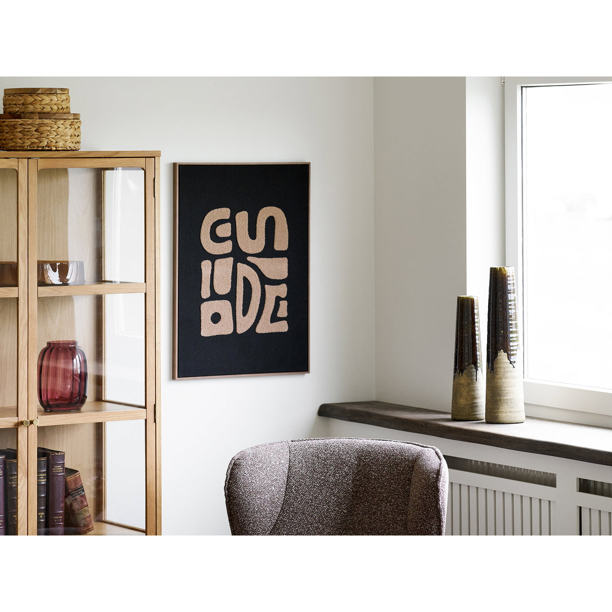 Tine Wanddekoration, Beige/Schwarz