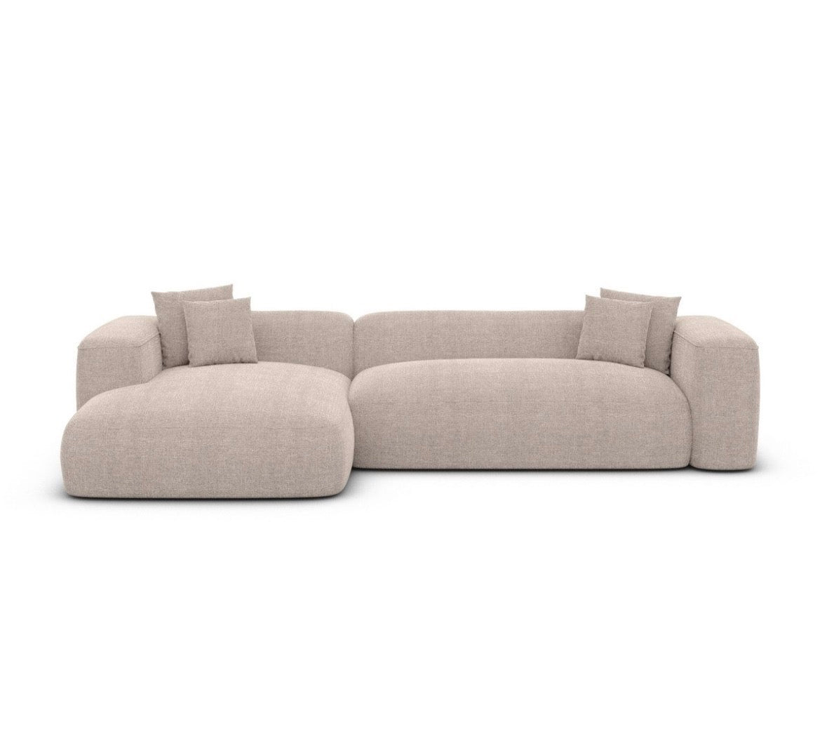 Ecksofa in Struktur Beige, 267 cm Breite | PolsterOase