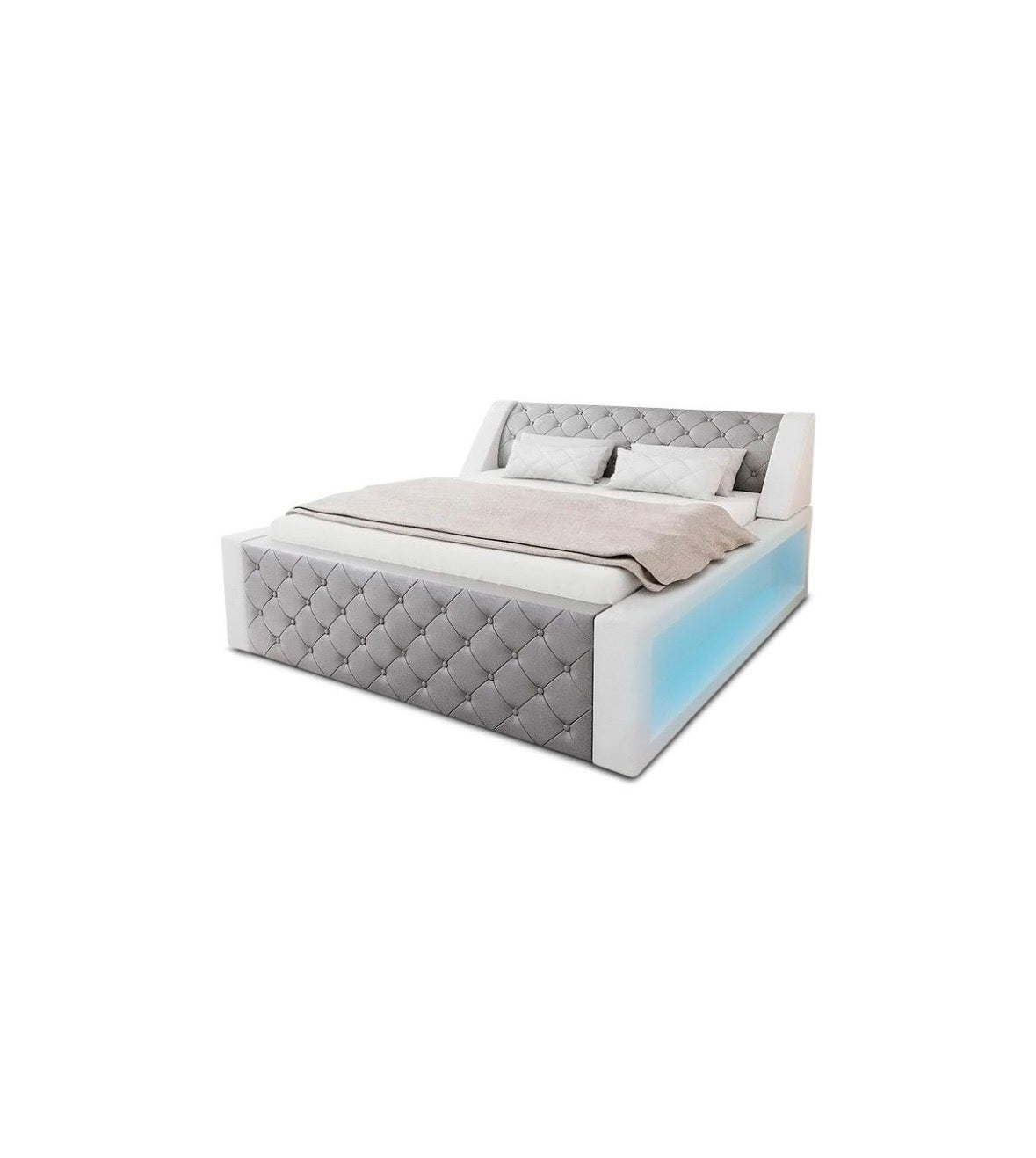 Designer Boxspringbett - 200x220 cm mit LED + Matratze | PolsterOase