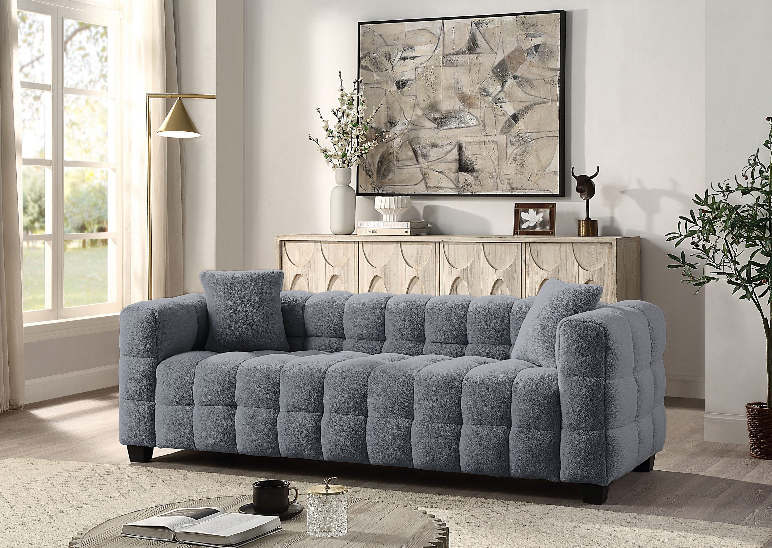 3-Sitzer Sofa in Teddy, 206 cm Breite