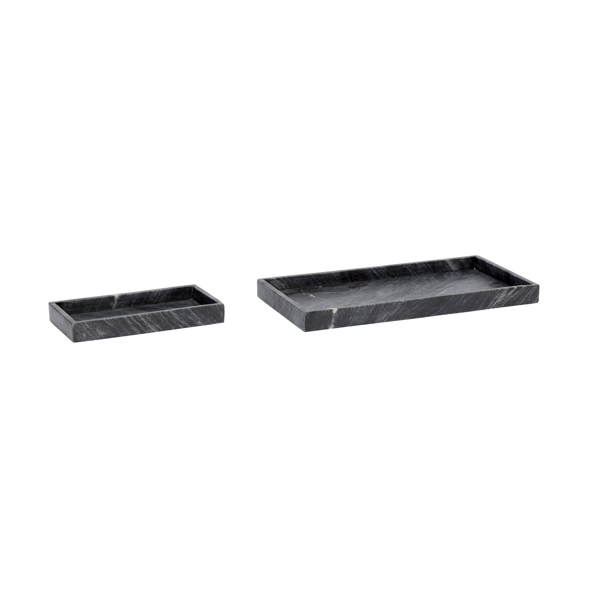 PolsterOase Möbel – Grand Tabletts aus Marmor, 2er, Set, Schwarz