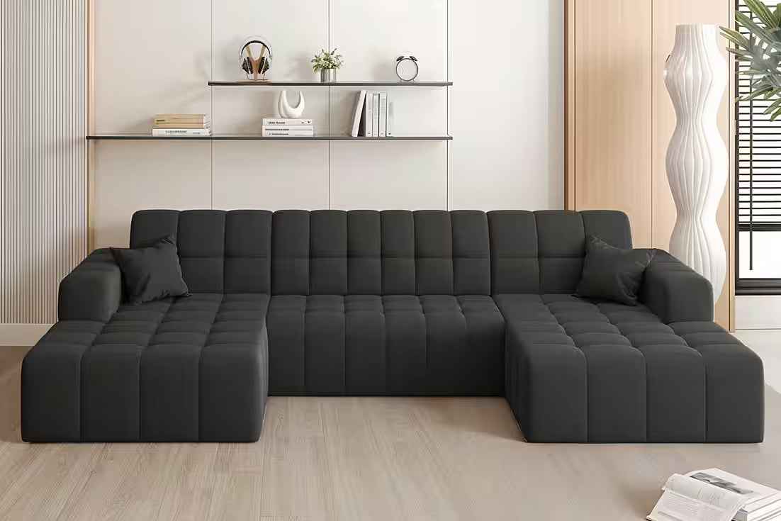 Sofa Wohnlandschaft Nova in Samtvelours, 350 cm Breite