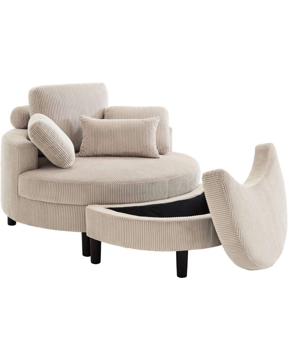 Loveseat in Cord Creme / Beige - POLSTEROASE