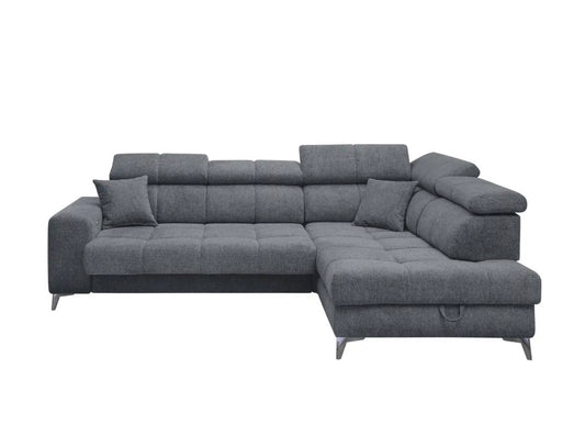 Elektrisches Ecksofa L - Form in Webstoff Anthrazit - POLSTEROASE